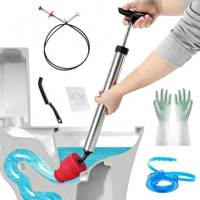 Main image of Toilet Plunger,Bathroom Plunger, High Pressure Toilet Auger,Powerful Air Drain Unclogger and Toilet Clog Remover, Toilet Plunger for Sinks and Clogged Pipes