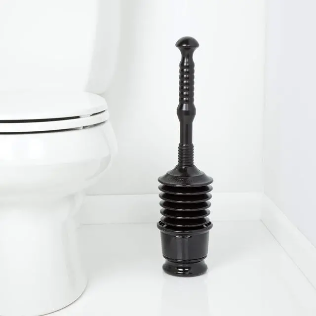 Alt view image 7 of 7 - MP500-B3 Heavy Duty Bathroom Toilet Plunger Kit with Short Bucket/Caddy. Equipped with Air Release Valve, Black