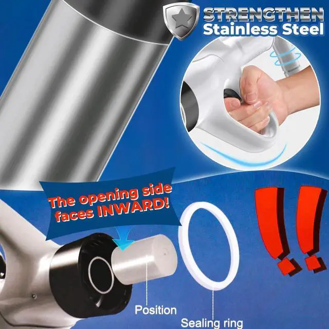Alt view image 7 of 7 - Unclog Toilet Plunger, High-Pressure Air Pump, Real-Time Barometer, White