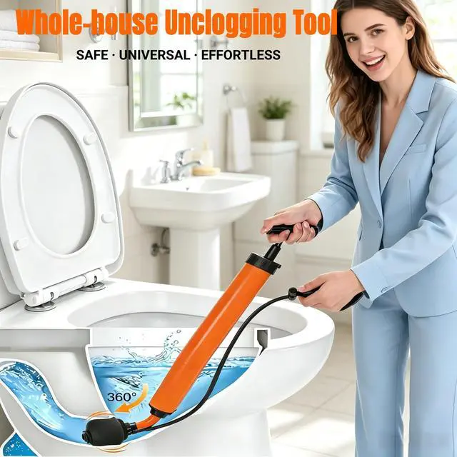 Alt view image 2 of 7 - Toilet Unclogger Drain Auger Plunger for Kitchen,Sink,Bathroom,Shower,Floors Drain,No Extra Accessories, Lightweight & Easy to Use for Women & Elderly, Clog Remover Tool Fits NPS 1.5-4.5" Pipes