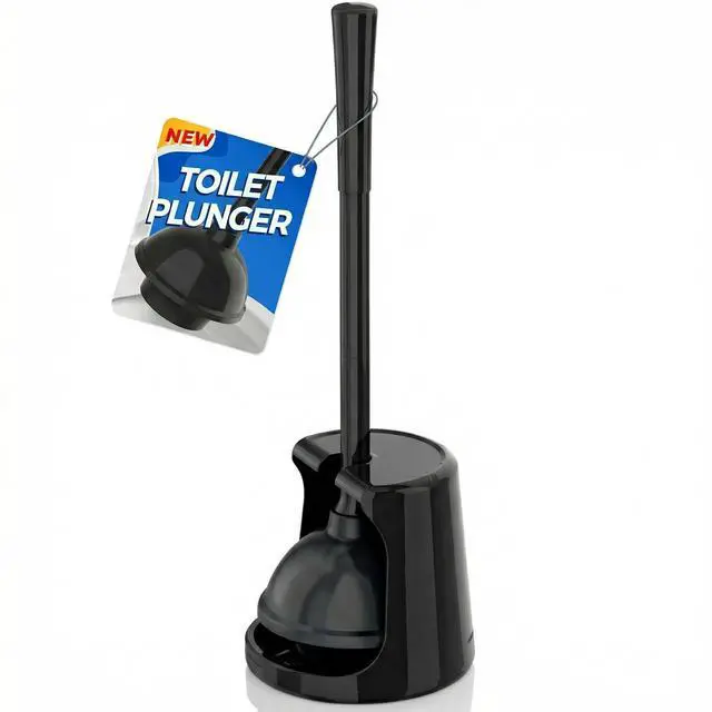 Main image of Toilet Plunger with Holder, Plungers for Bathroom Heavy Duty for 5.3-inch Toilet Drain, Toilet Plunger and Holder Combo for Bathroom Cleaning (Style 1)