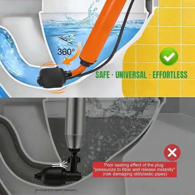 Alt view image 7 of 7 - Toilet Unclogger Drain Auger Plunger for Kitchen,Sink,Bathroom,Shower,Floors Drain,No Extra Accessories, Lightweight & Easy to Use for Women & Elderly, Clog Remover Tool Fits NPS 1.5-4.5" Pipes