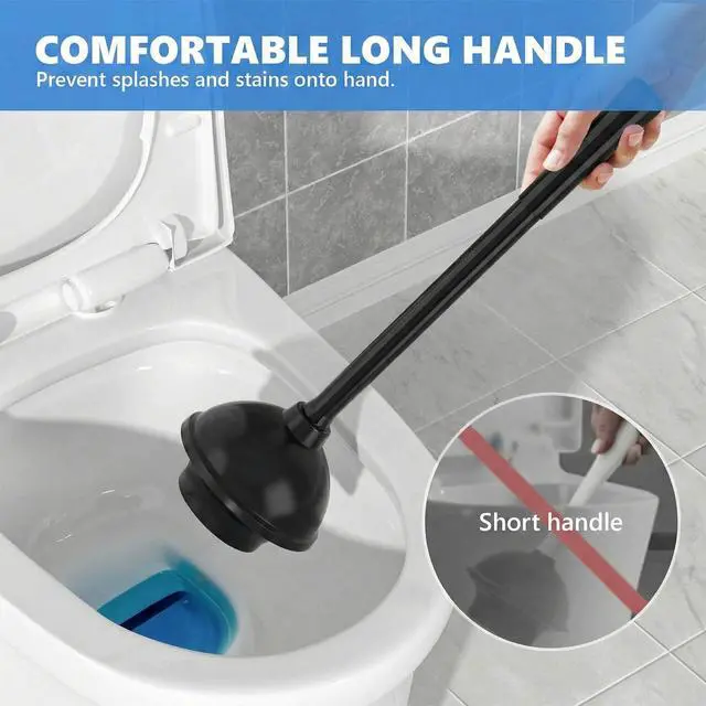 Alt view image 4 of 7 - Toilet Plunger with Holder, Plungers for Bathroom Heavy Duty for 5.3-inch Toilet Drain, Toilet Plunger and Holder Combo for Bathroom Cleaning (Style 1)