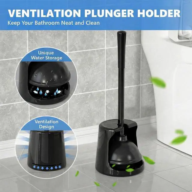 Alt view image 5 of 7 - Toilet Plunger with Holder, Plungers for Bathroom Heavy Duty for 5.3-inch Toilet Drain, Toilet Plunger and Holder Combo for Bathroom Cleaning (Style 1)