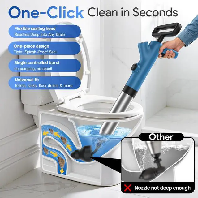 Alt view image 3 of 7 - High Pressure Toilet Plunger with Real-Time Gauge