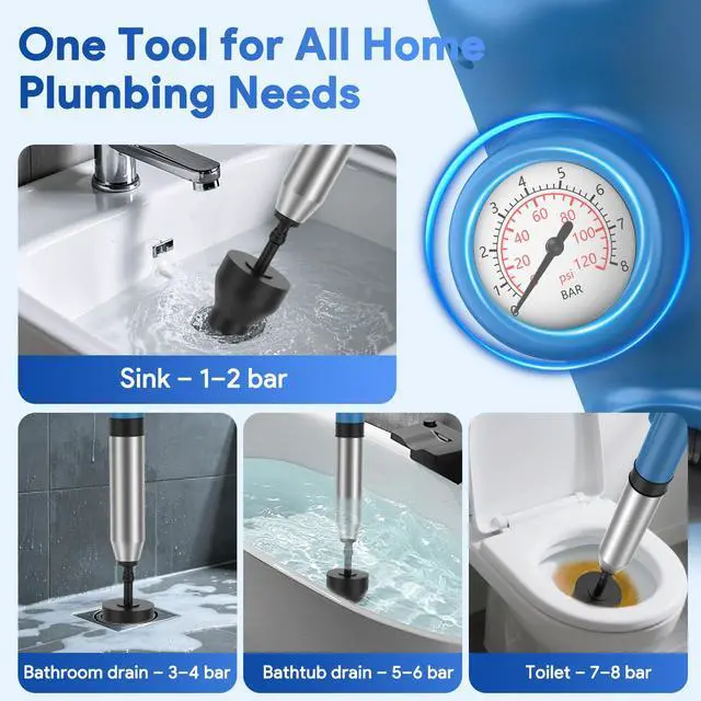Alt view image 6 of 7 - High Pressure Toilet Plunger with Real-Time Gauge