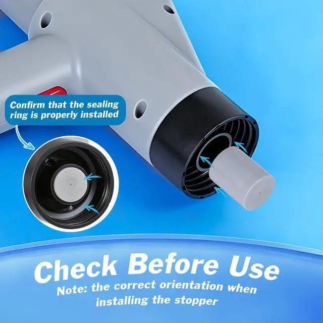 Alt view image 5 of 7 - High Pressure Toilet Plunger, Toilet Snake Air Drain Blaster with Real -Time Barometer, Heavy Duty Drain Clog Remover for Bathroom, Floor, Shower, Kitchen Clogged (Gery-Manual)