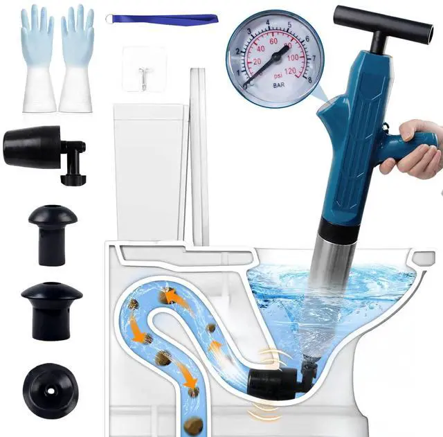 Main image of High Pressure Toilet Plunger,Air Drain Unclogger Blaster with Visual Barometer,Upgraded Toilet Plunger,Sink Plunger,Heavy Duty Clog Remover Kits for Bathroom Sink & Toilet