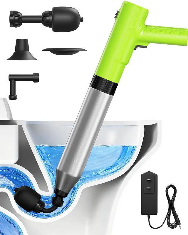 Main image of Electric Toilet Plunger, 4 in 1 High Pressure Toilet Unclogger with Multi-Purpose Heads & Automatic Inflation, Heavy Duty Drain Clog Remover for Bathroom, Washbasin and Floor Drain