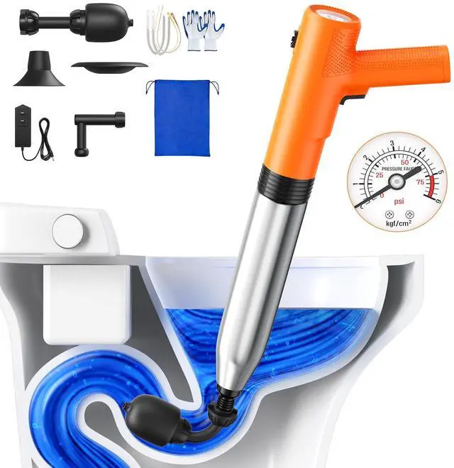 Main image of Electric Toilet Plungers for Bathroom,4 in 1 Toilet Unclogger,Auto-Inflation Toilet Plunger Clog Remover Get Instant Result,High Pressure Toilet Plunger Heavy Duty for Washbasin,Sinks,Floors Drain