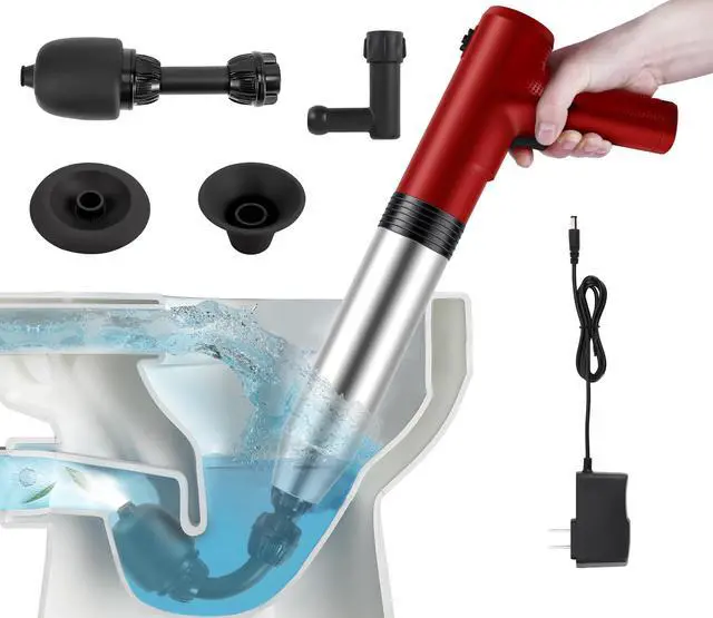Main image of Electric Toilet Plunger High Pressure Electric Air Drain Blaster Gun with Visual BarometerAir Power Plunger for Bathroom,Kitchen Bathtub Toilet Floor Drain Clogged Pipe