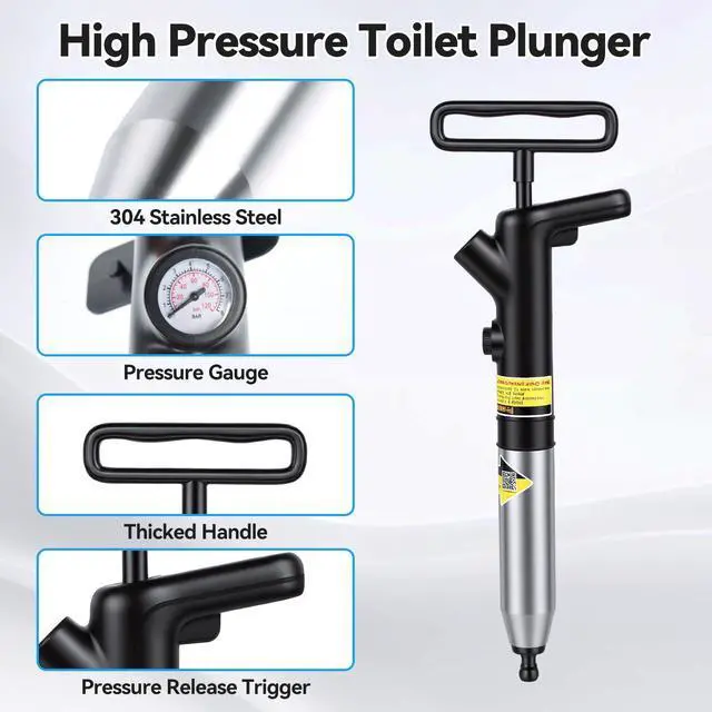 Alt view image 5 of 7 - High Pressure Toilet Plunger for Bathroom (No Charging Required)
