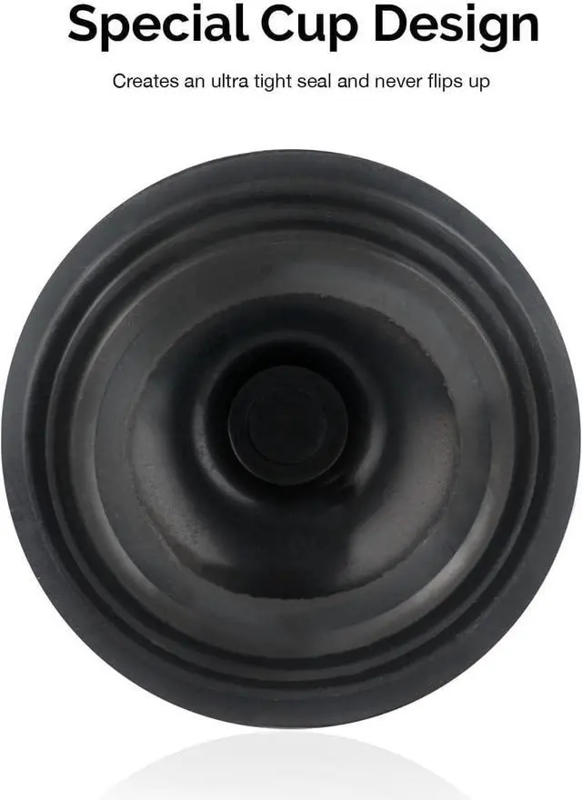 Alt view image 3 of 4 - 60166A Toilet Plunger with Patented All-Angle Design, Heavy-Duty Toilet Bowl Plunger with Aluminum Handle, Bathroom Necessity, Black, 1-Pack