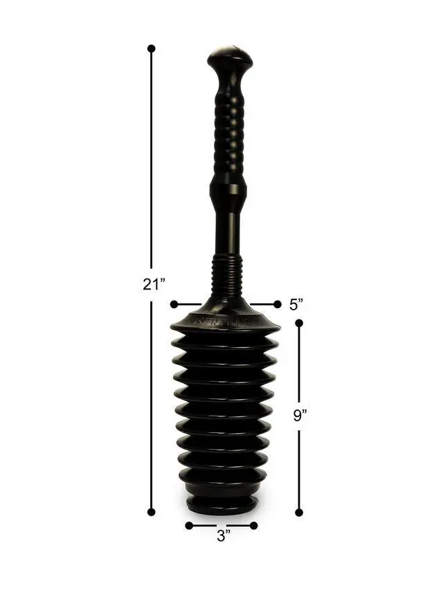 Alt view image 5 of 7 - MP500-3TB Heavy Duty Bathroom Toilet Plunger Kit with Tall Bucket. Equipped with Air Release Valve, Black