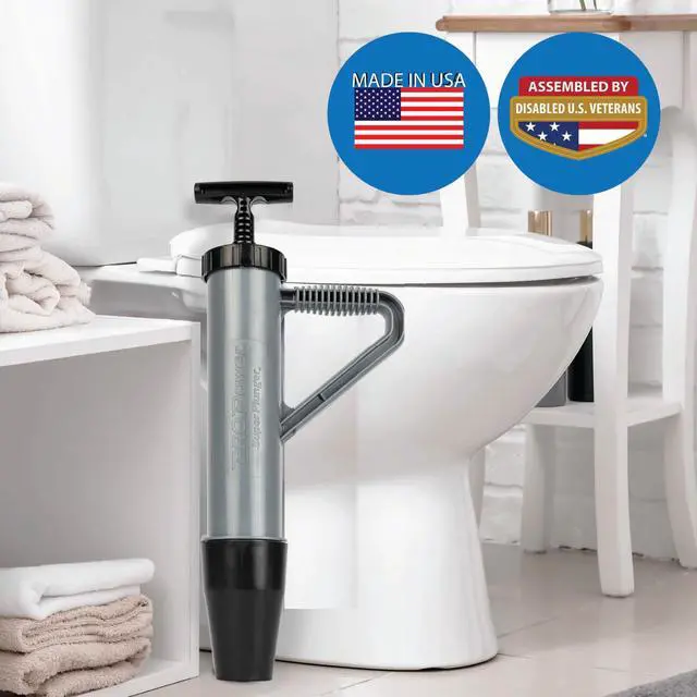 Alt view image 3 of 6 - PRO Power® Super Plunger® - Powerful Toilet Plunger Utilizing Water Pressure to Clear Clogs - Made in USA by Disabled Veterans (Plunger Only)