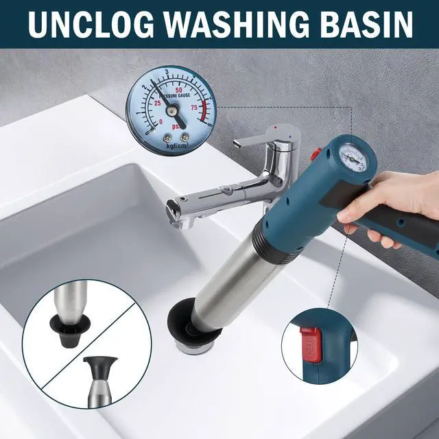 Alt view image 5 of 7 - Battery Powered Electric Toilet Plunger,Plunge Blaster,Powered Plunger,High Pressure Toilet Plunger,Air Toilet Plunger,Air Plunger for Toilet
