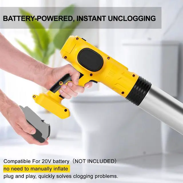 Alt view image 2 of 6 - Electric Toilet Plunger Pro Compatible for 20V Battery (Tool Only)
