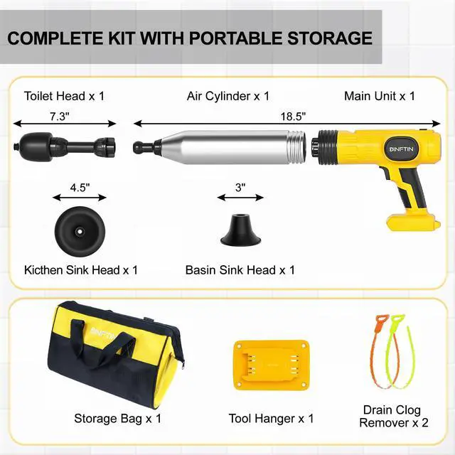 Alt view image 6 of 6 - Electric Toilet Plunger Pro Compatible for 20V Battery (Tool Only)