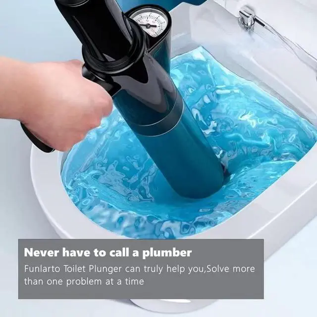 Alt view image 2 of 7 - Toilet Plunger High Pressure Air Drain Blaster Gun Drain Clog Remover Tools Air Plunger Heavy Duty Drain Powerful Plungers for Toilet Unclog Toilet, Floor Drain, BathroomBlack