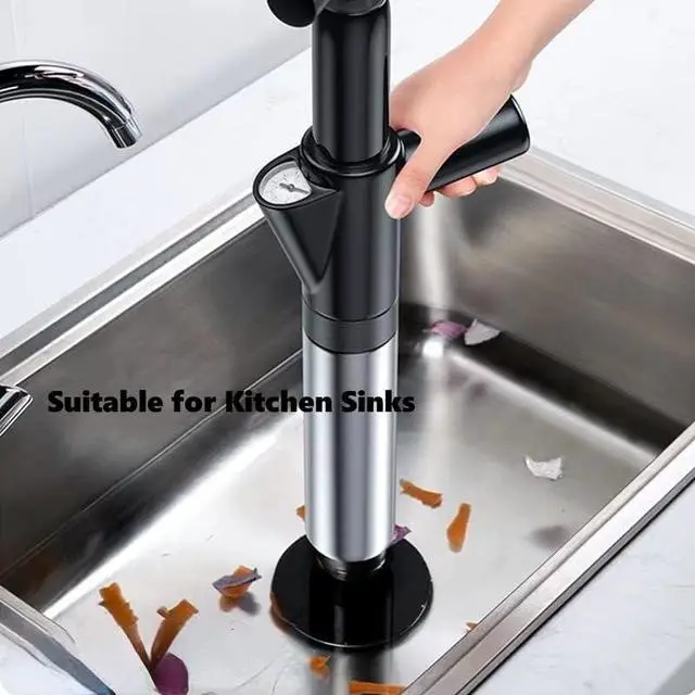 Alt view image 7 of 7 - Toilet Plunger High Pressure Air Drain Blaster Gun Drain Clog Remover Tools Air Plunger Heavy Duty Drain Powerful Plungers for Toilet Unclog Toilet, Floor Drain, BathroomBlack