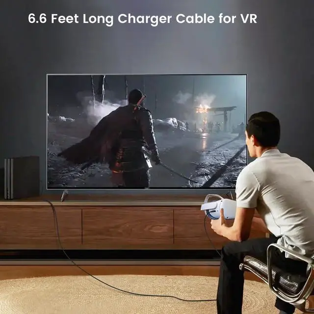 Alt view image 2 of 7 - PD65W USB C Super Fast Charger for Meta Quest 3s & 3 & 2 VR Headsets, Black