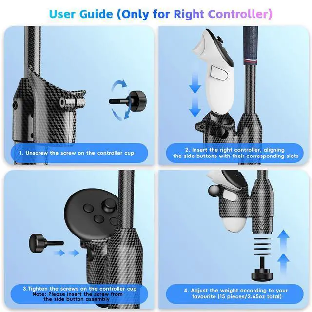 Alt view image 6 of 7 - VR Golf Club Handle Compatible with Meta Quest 3/3S, Real Golf Club Feel