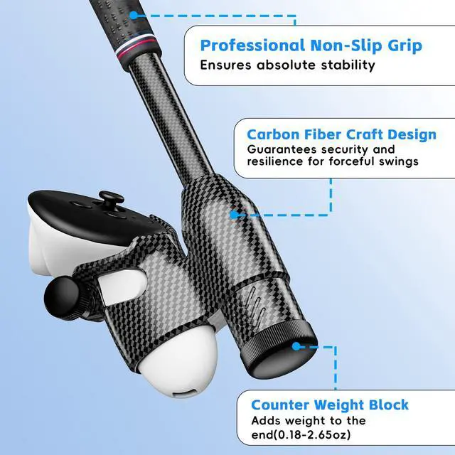 Alt view image 4 of 7 - VR Golf Club Handle Compatible with Meta Quest 3/3S, Real Golf Club Feel