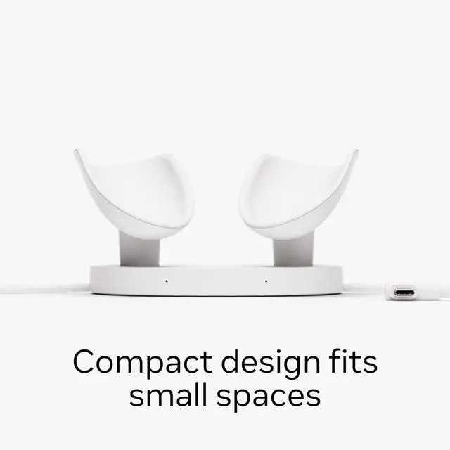 Alt view image 2 of 7 - Quest Compact Charging Dock Works with Meta Quest 3/3S Extended Headset Charging Cable Wireless Charging for Touch Plus Controllers