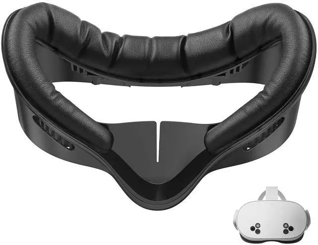 Main image of Face Pad for Meta Quest 3S Facial Interface for Oculus Quest 3S Accessories Vr Face Cover Replacement with Sweet-Proof PU Leather Foam Cushion Black