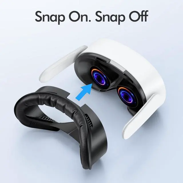Alt view image 6 of 7 - Face Pad for Meta Quest 3S Facial Interface for Oculus Quest 3S Accessories Vr Face Cover Replacement with Sweet-Proof PU Leather Foam Cushion Black