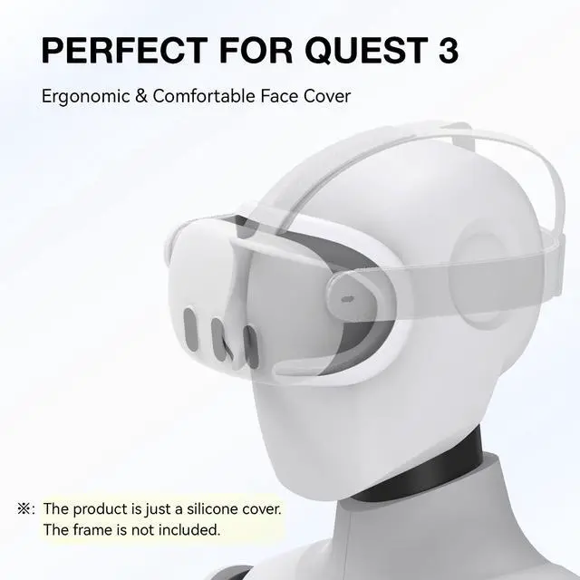 Alt view image 3 of 6 - VR Silicone Face Pad Cover for Meta Quest 3 Original Headset Accessories,Oculus/Meta Quest 3 Accessories VR Face Cushion Pad Mask for Original Headset Face Pad (White)