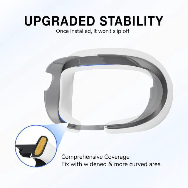 Alt view image 4 of 6 - VR Silicone Face Pad Cover for Meta Quest 3 Original Headset Accessories,Oculus/Meta Quest 3 Accessories VR Face Cushion Pad Mask for Original Headset Face Pad (White)