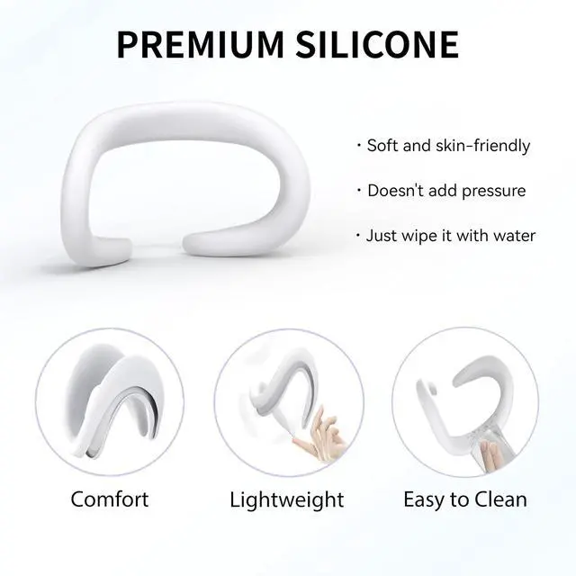 Alt view image 5 of 6 - VR Silicone Face Pad Cover for Meta Quest 3 Original Headset Accessories,Oculus/Meta Quest 3 Accessories VR Face Cushion Pad Mask for Original Headset Face Pad (White)