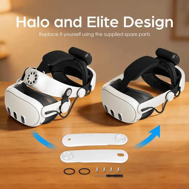Alt view image 6 of 6 - Q3U Battery Head Strap Compatible with Meta Quest 3/Quest 3S