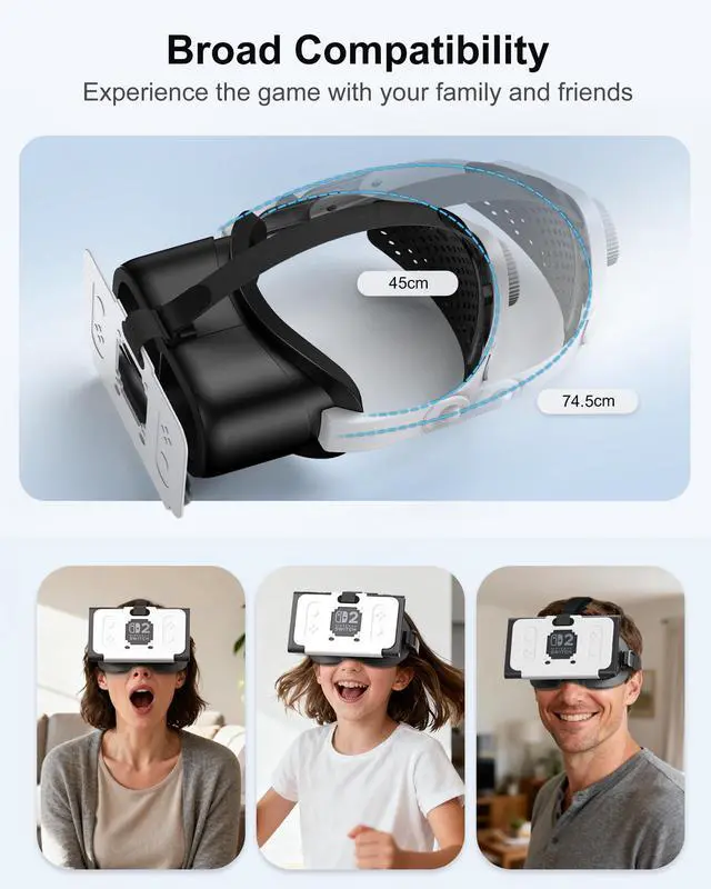 Alt view image 5 of 7 - Upgraded VR Headset Compatible with Nintendo Switch 2 (2025), Switch 2 Virtual Reality VR Glasses with Adjustable HD Lenses and Comfortable Head Strap, Virtual Boy 3D Goggles for Switch 2 Accessories