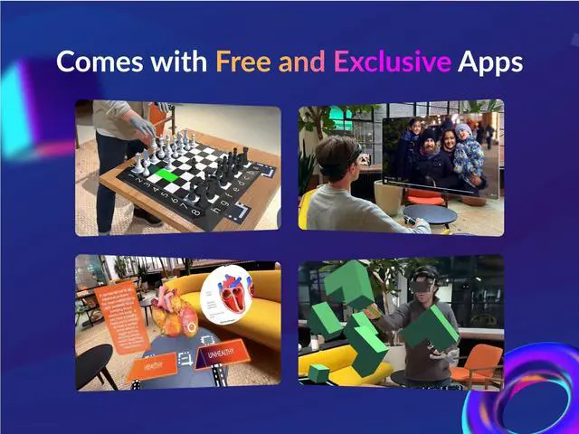 Alt view image 3 of 6 - | 4 | Next-gen iPhone VR Headset with 2 Motion Controllers, Free Apps, PC VR and Mixed Reality Support | Paint in 3D, Watch Spatial Videos, and More