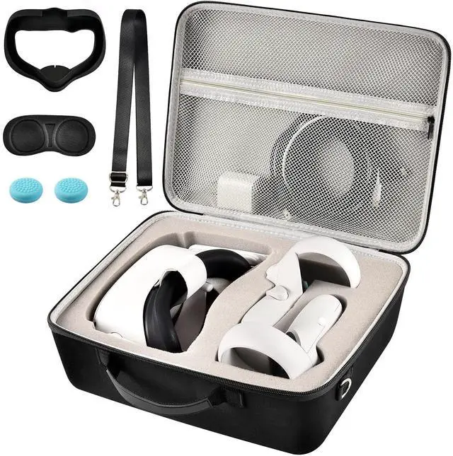 Main image of Hard Carrying Case for Meta Quest 3S/3/2 Headset, Inside Grey