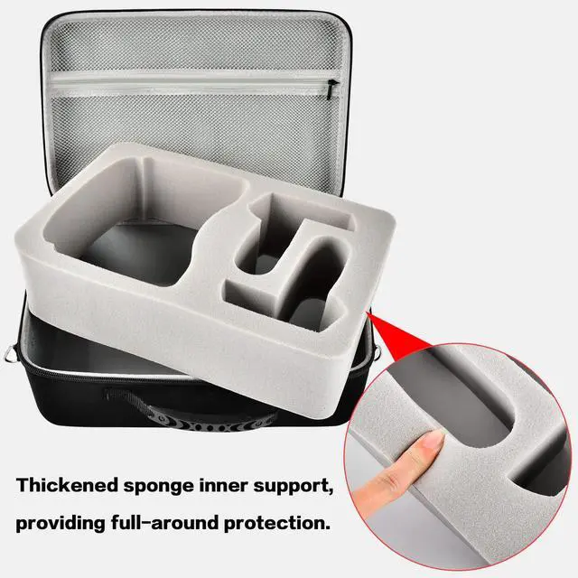 Alt view image 3 of 7 - Hard Carrying Case for Meta Quest 3S/3/2 Headset, Inside Grey