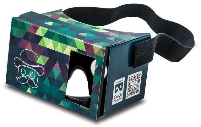Main image of POP! Cardboard Google Cardboard with Free Head Strap and Cushion for Android and iPhone, Fits Every Phone, Including Lenses, 3D VR Glasses Virtual Reality Viewer VR Goggles