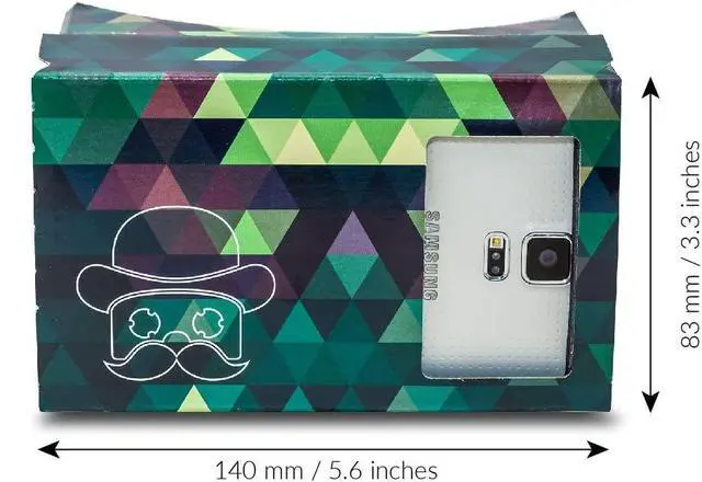 Alt view image 5 of 7 - POP! Cardboard Google Cardboard with Free Head Strap and Cushion for Android and iPhone, Fits Every Phone, Including Lenses, 3D VR Glasses Virtual Reality Viewer VR Goggles