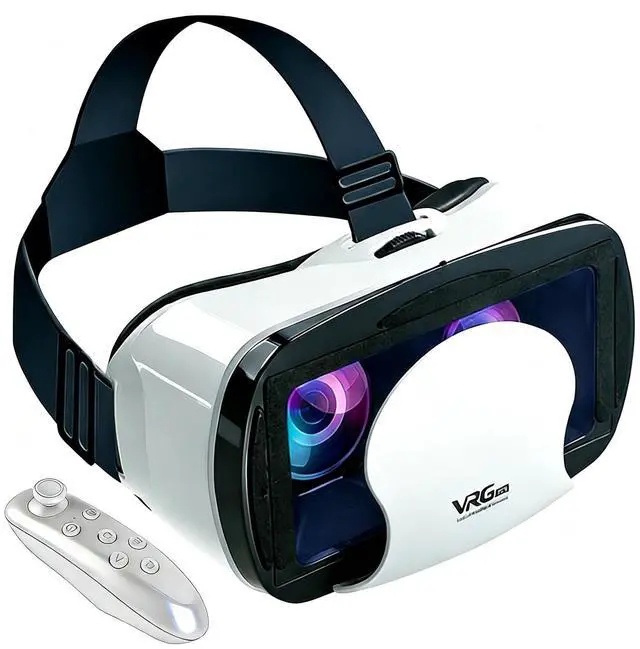 Main image of Virtual Reality Headset for Phone with Controller, 3D VR Glasses Adjustable VR Virtual Reality Goggles, Compatible 5.0-7.0 inch for iPhone & Android, for Movies