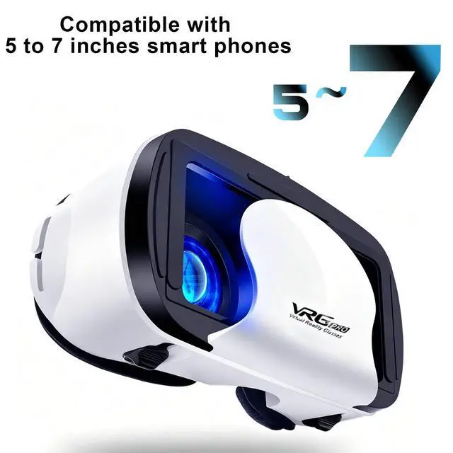Alt view image 2 of 4 - Virtual Reality Headset for Phone with Controller, 3D VR Glasses Adjustable VR Virtual Reality Goggles, Compatible 5.0-7.0 inch for iPhone & Android, for Movies