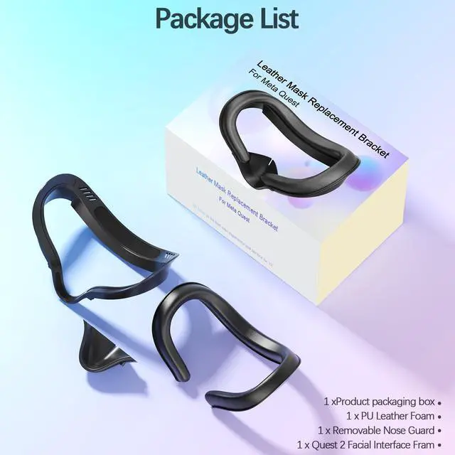 Alt view image 4 of 5 - Face Cushion Pad for Meta Quest 2 VR Facial Interface Replacement PU Leather Foam for Oculus Quest 2 Vr Cover