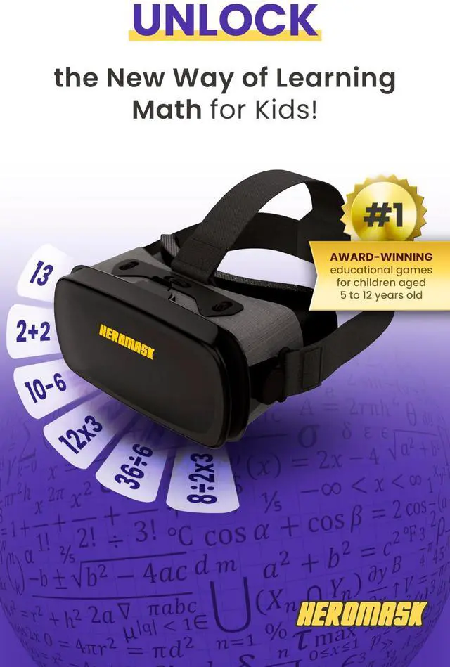 Alt view image 2 of 7 - Educational VR Headset for Kids 5-12, Math Games, Phone Powered