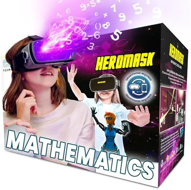 Main image of Educational VR Headset for Kids 5-12, Math Games, Phone Powered