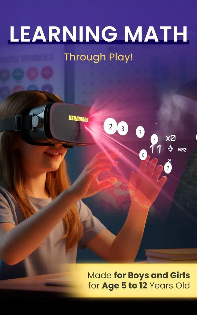Alt view image 5 of 7 - Educational VR Headset for Kids 5-12, Math Games, Phone Powered