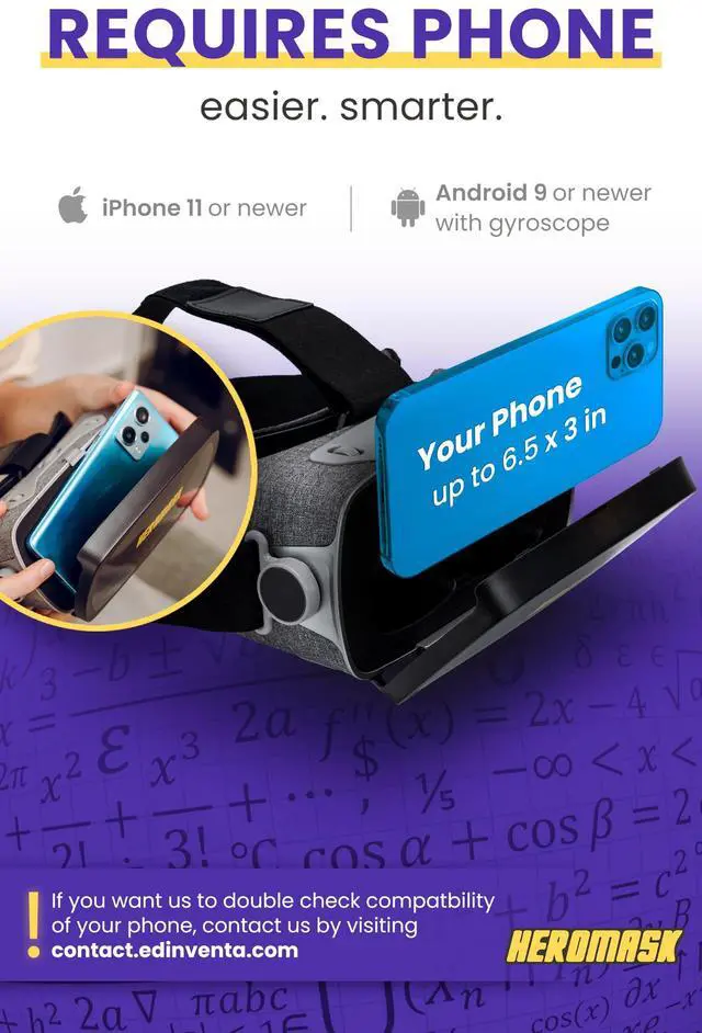 Alt view image 6 of 7 - Educational VR Headset for Kids 5-12, Math Games, Phone Powered