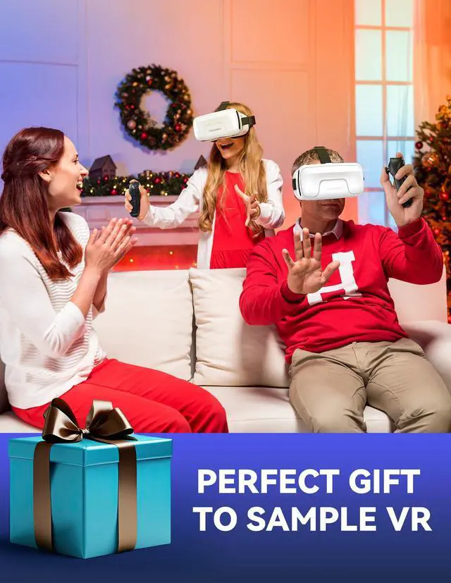Alt view image 7 of 7 - VR Headset for Phone with Controller, Virtual Reality Headsets with HD 110°FOV Anti-Blue Light Lenses & Adjustable Gears, 3D VR Headset for Kids Compatible iPhone Samsung Android 4.7-7.2"