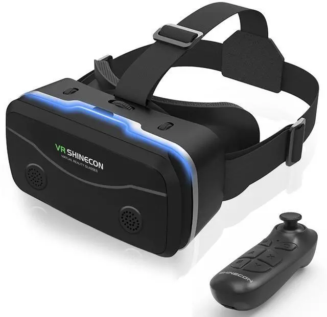 Main image of 3D VR Headset for 4.7-7" Smartphones, Bluetooth Gamepad Included, Aspheric HD Lenses with Adjustable Myopia & IPD, Anti-Fog Ventilation for Long Gaming Sessions