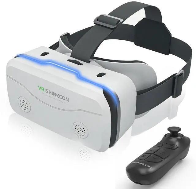 Main image of VR Headset for Smartphones with Bluetooth Controller, HD Aspheric Lenses with Adjustable Focus & IPD, Universal Compatible with 4.7-7 Inch Phones, Heat Dissipation Design for Extended Comfort
